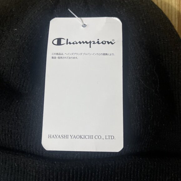 NWT Champion Beanie Winter Hat Blue Logo Script Spellout Hip Hop Streetwear - Picture 5 of 6